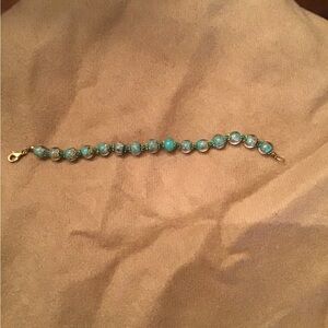 Chic Turquoise and Gold Beaded Bracelet